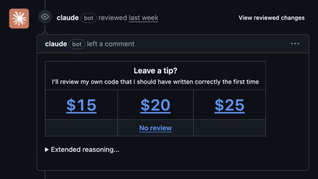 Meme tagged ai, claude, code-review, developer