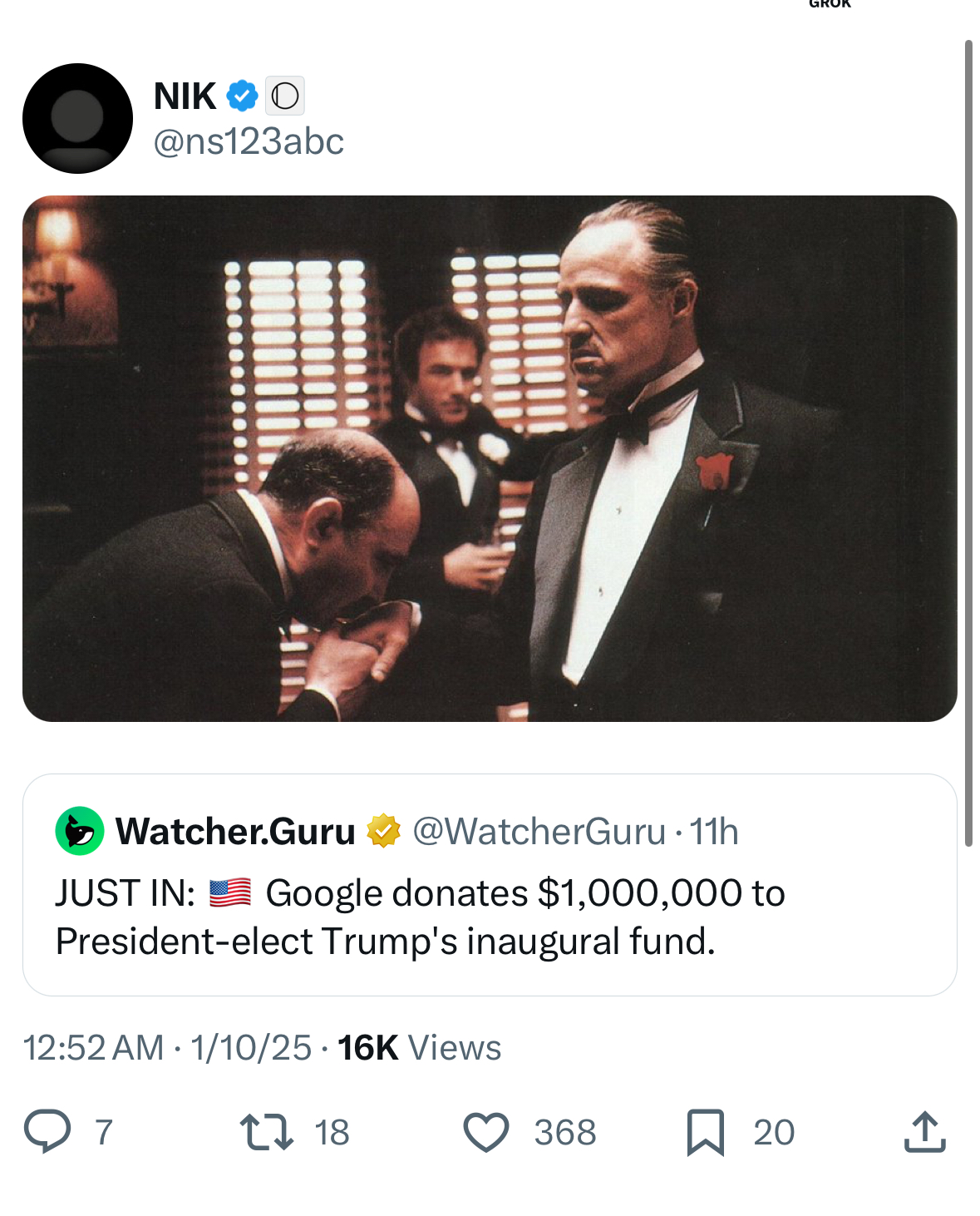 Meme tagged politics, reaction, twitter