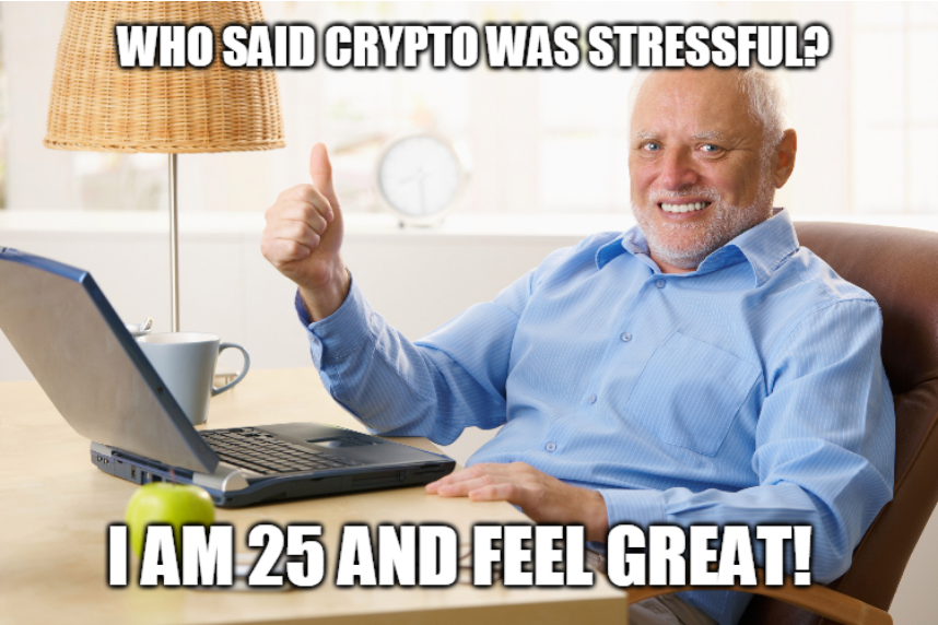 Meme tagged crypto, reaction, trading
