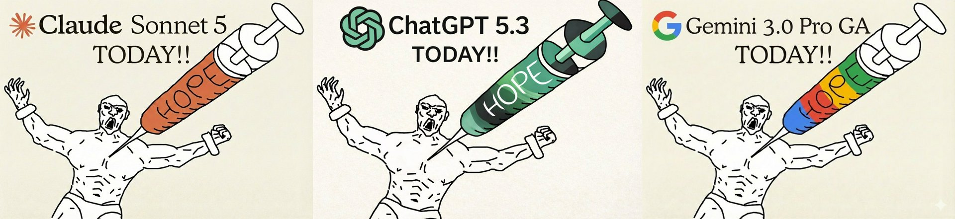 Meme tagged ai, claude, hype, openai