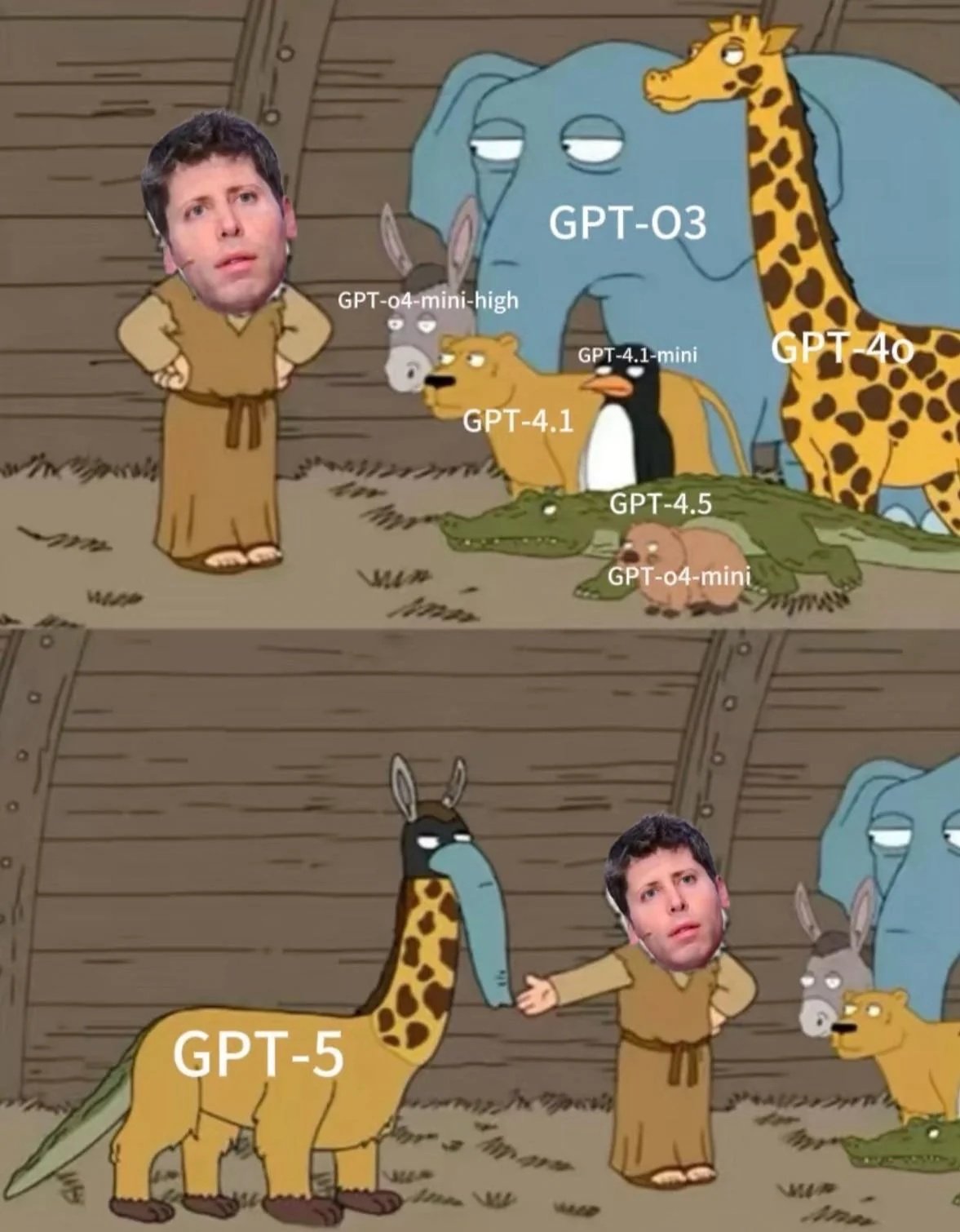 Meme tagged ai-models, gpt-5, gpt-models, meme-format