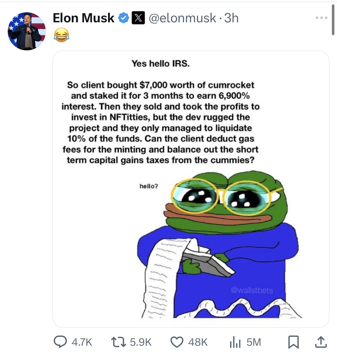 Meme tagged crypto, pepe