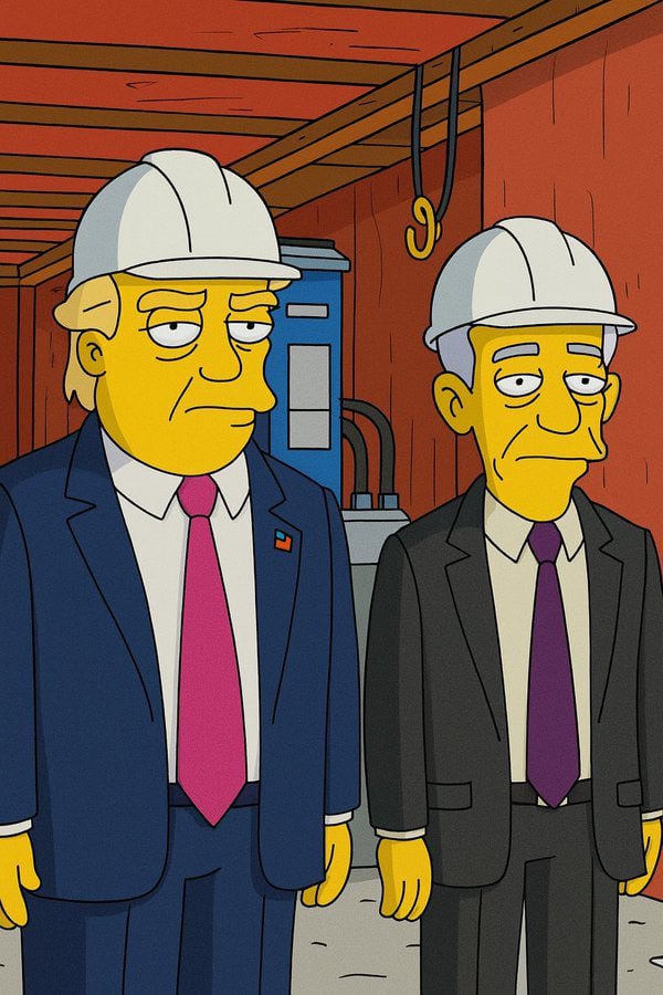 Meme tagged cartoon, hard-hats, politics, prediction