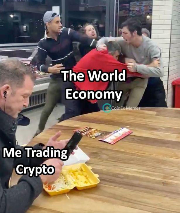 Meme tagged crypto, reaction, trading