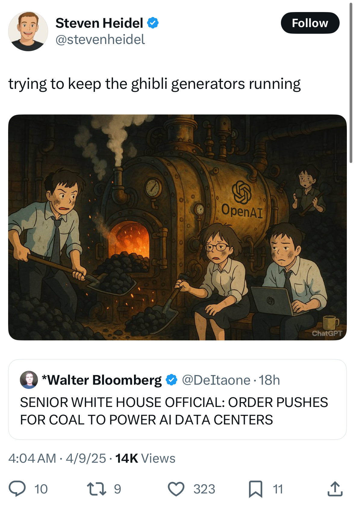Meme tagged ai, openai, work