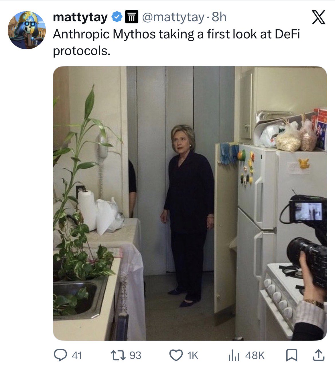 Meme tagged ai, anthropic, crypto, reaction