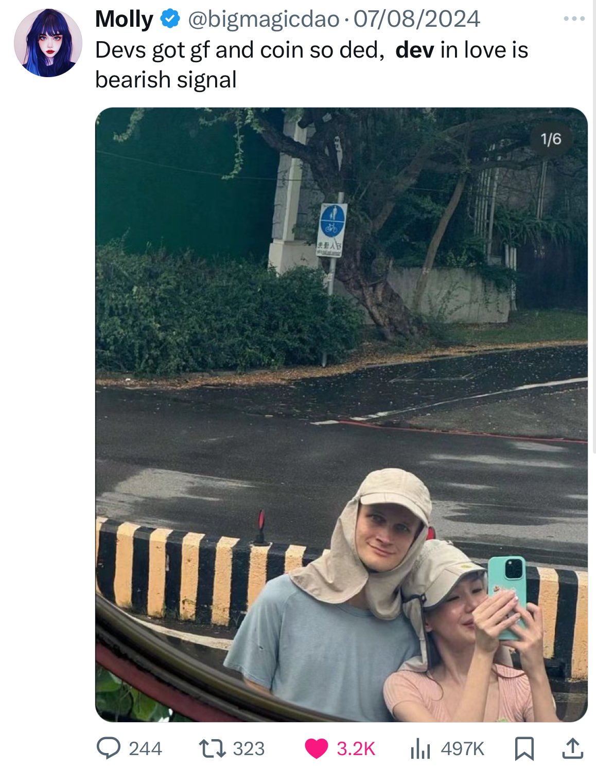 Meme tagged crypto, developer, relationships, trading