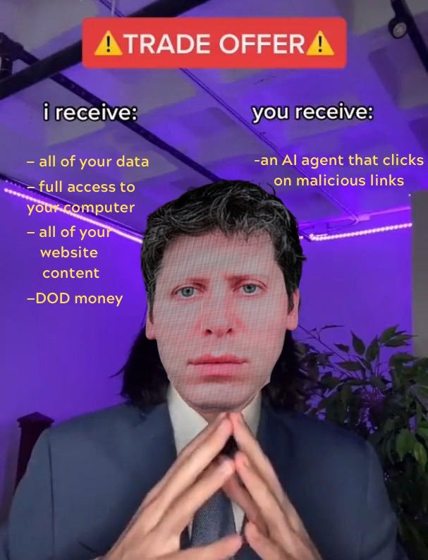 Meme tagged ai-agent, data-privacy, meme-format, openai