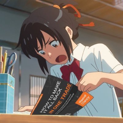 Meme tagged anime, crypto, trading