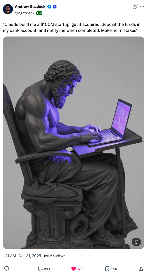 Meme tagged ai, claude, startup