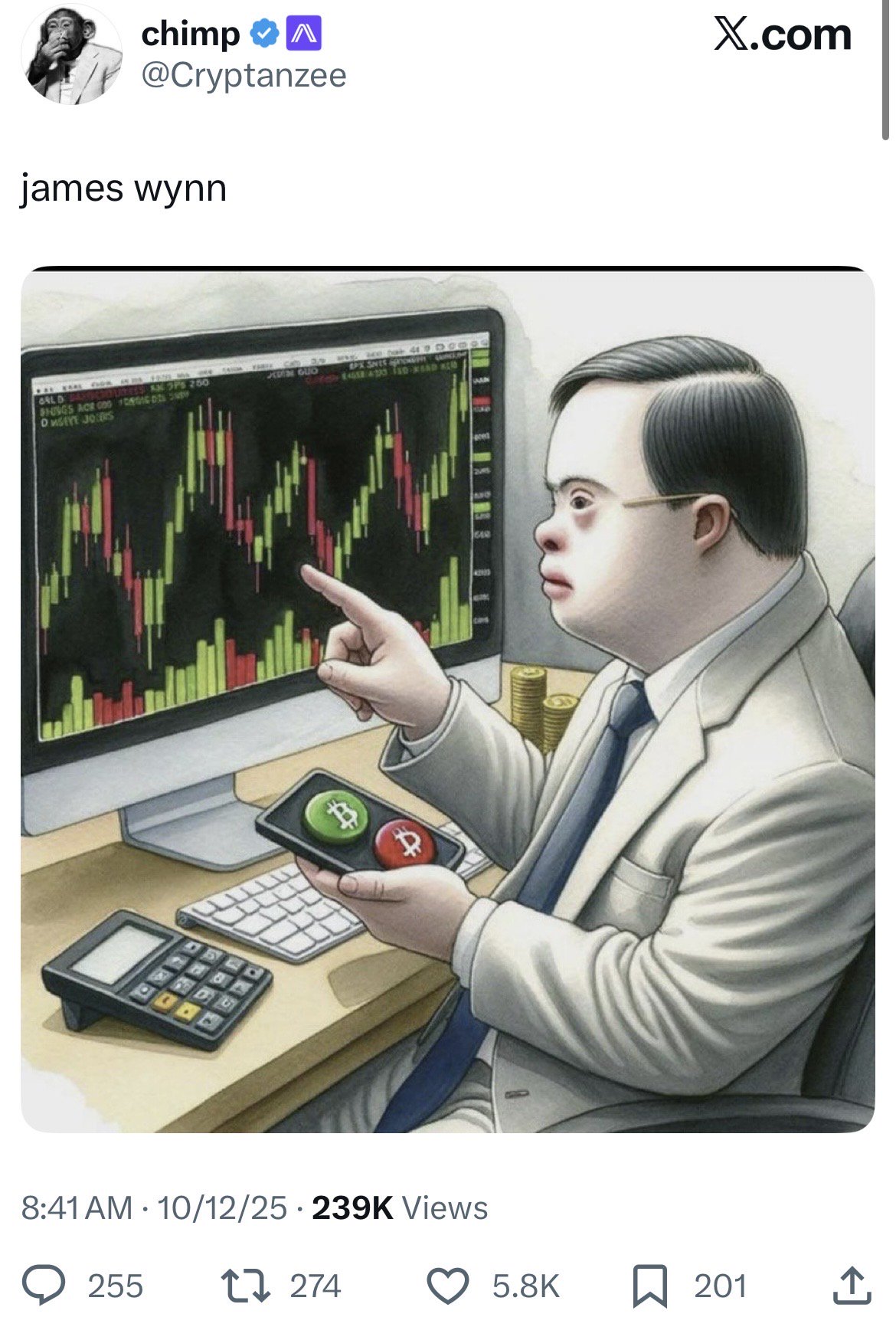 Meme tagged bitcoin, crypto-trading, crypto-twitter, illustration