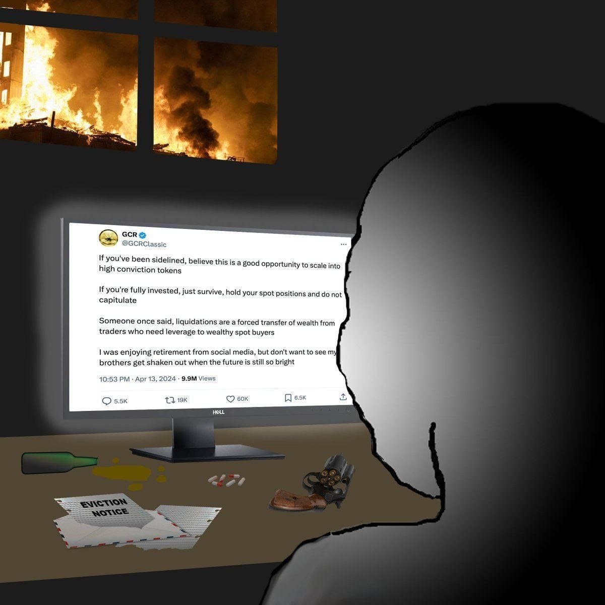 Meme tagged crypto, trading, twitter