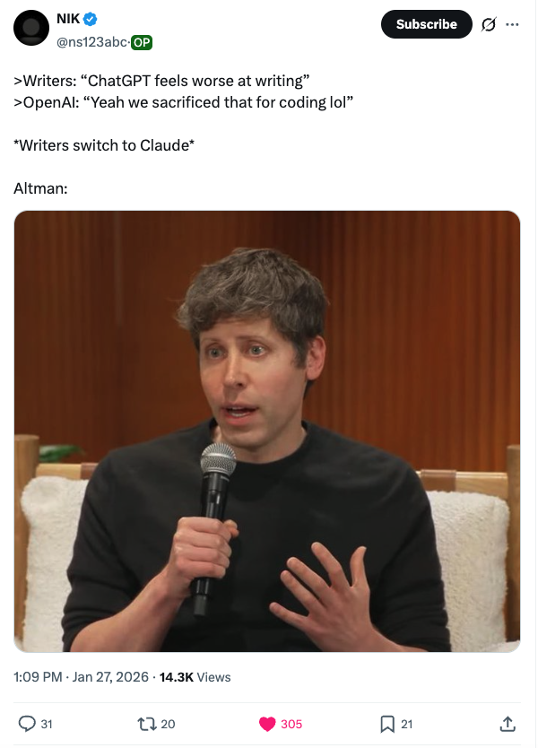 Meme tagged ai, anthropic, claude, openai
