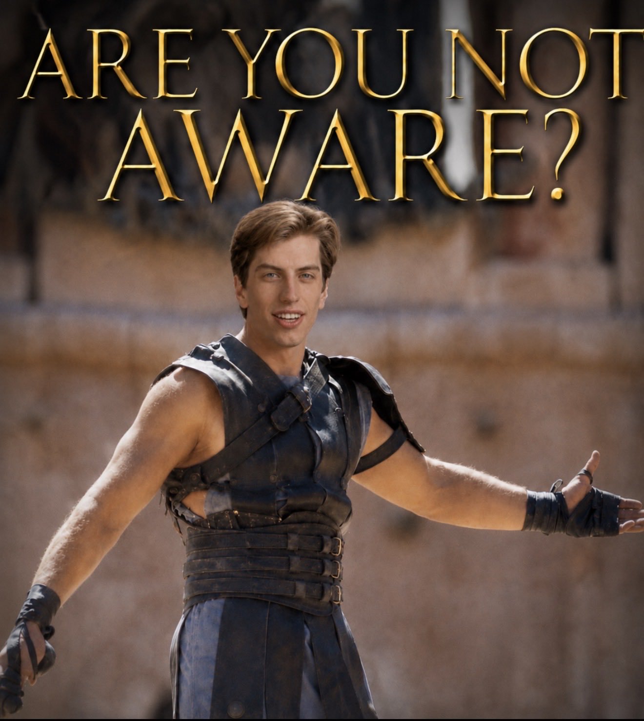 Meme tagged awareness, gladiator, movie, reaction
