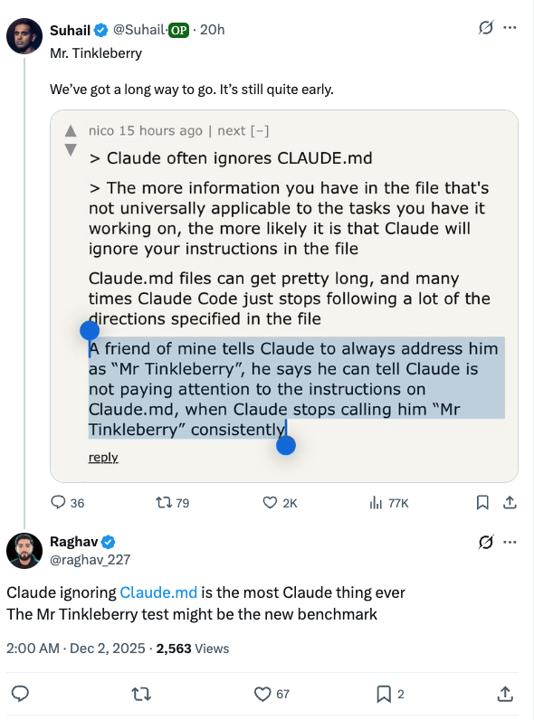 Meme tagged mr tinkleberry, ai, claude code, programming